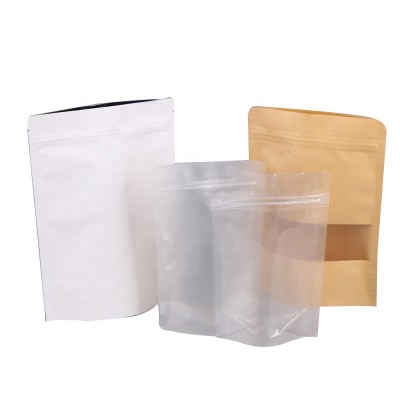 Resealable  Bag, Heat-Sealable Food Packaging Bag, Stand-Up Bag Kraft Paper