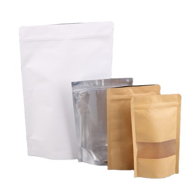 Hot Selling Standing Kraft Paper Bag High Quality Standing Food Bag Snack Paper Bag